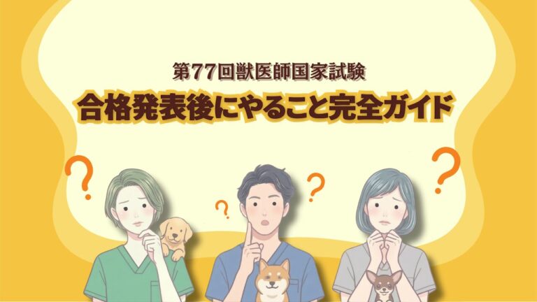第77回獣医師国家試験 合格発表後にやること完全ガイド〜 合格の喜びを、最高のスタートへつなげるために 〜